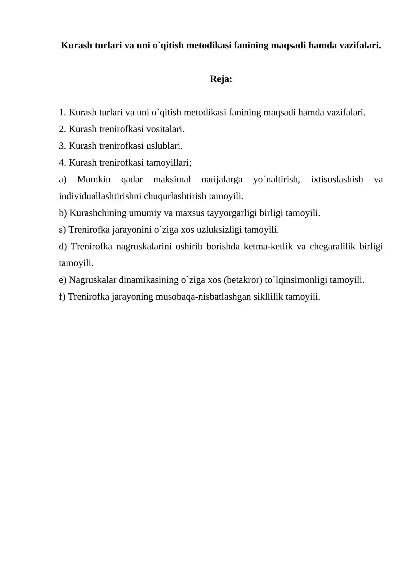 Kurash turlari va uni o`qitish metodikasi 2