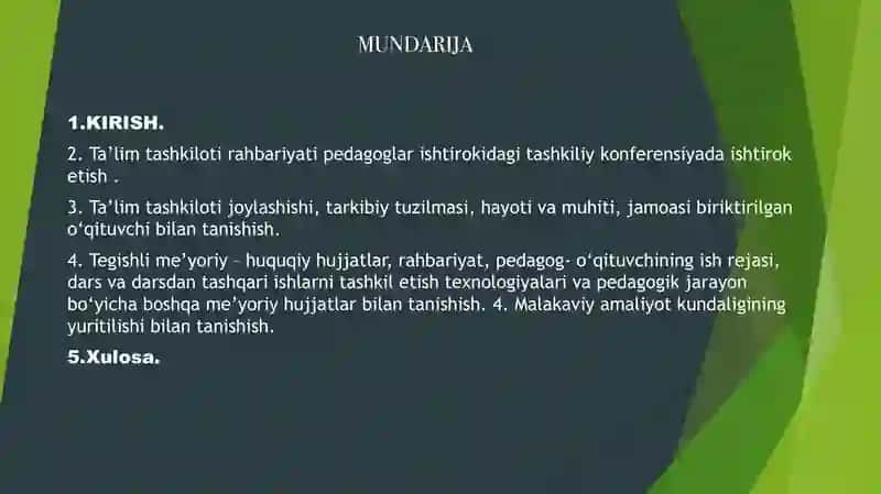Malika Asrayeva's Malakaviy Amaliyot Hisoboti 2