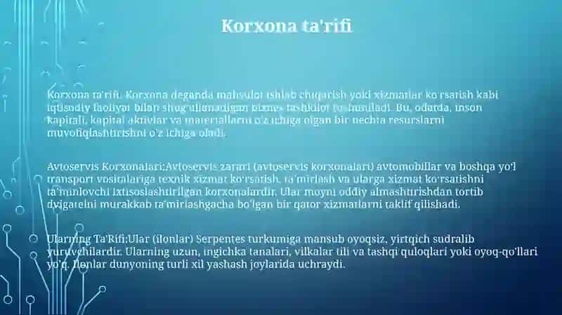 Avtoservis Korxonalari Va Ularning Ta'Rifi 2