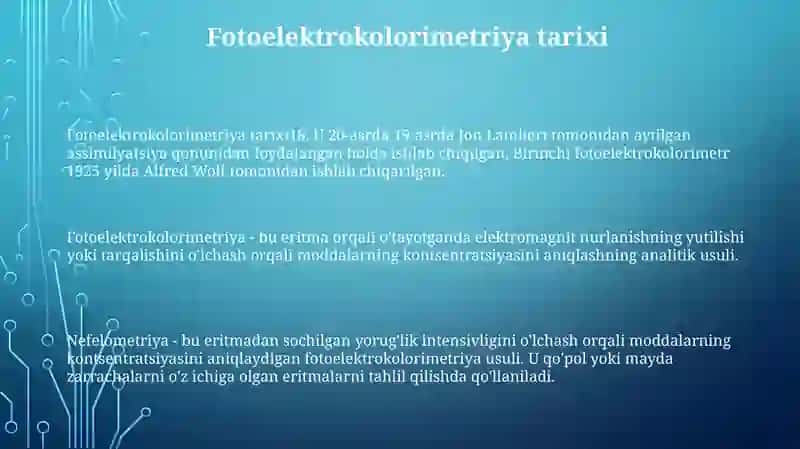 Fotoelektro Kolorimetriya.Nefelometriya 2
