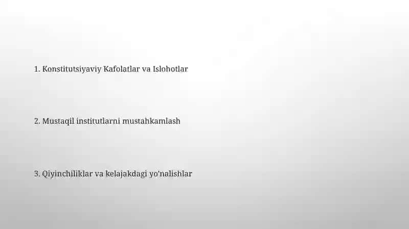 Konstitutsiyaviy Kafolatlar va Islohotlar 2