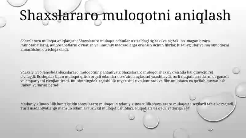 Shaxslararo Muloqot 2