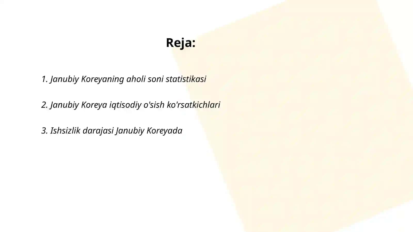Janubiy Koreya statistikasi 2
