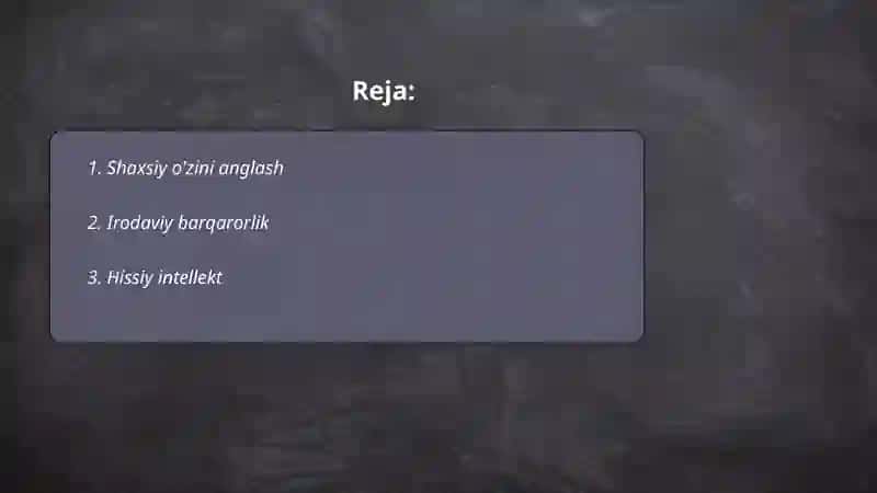 Shaxsiy, hissiy va irodaviy soha 2