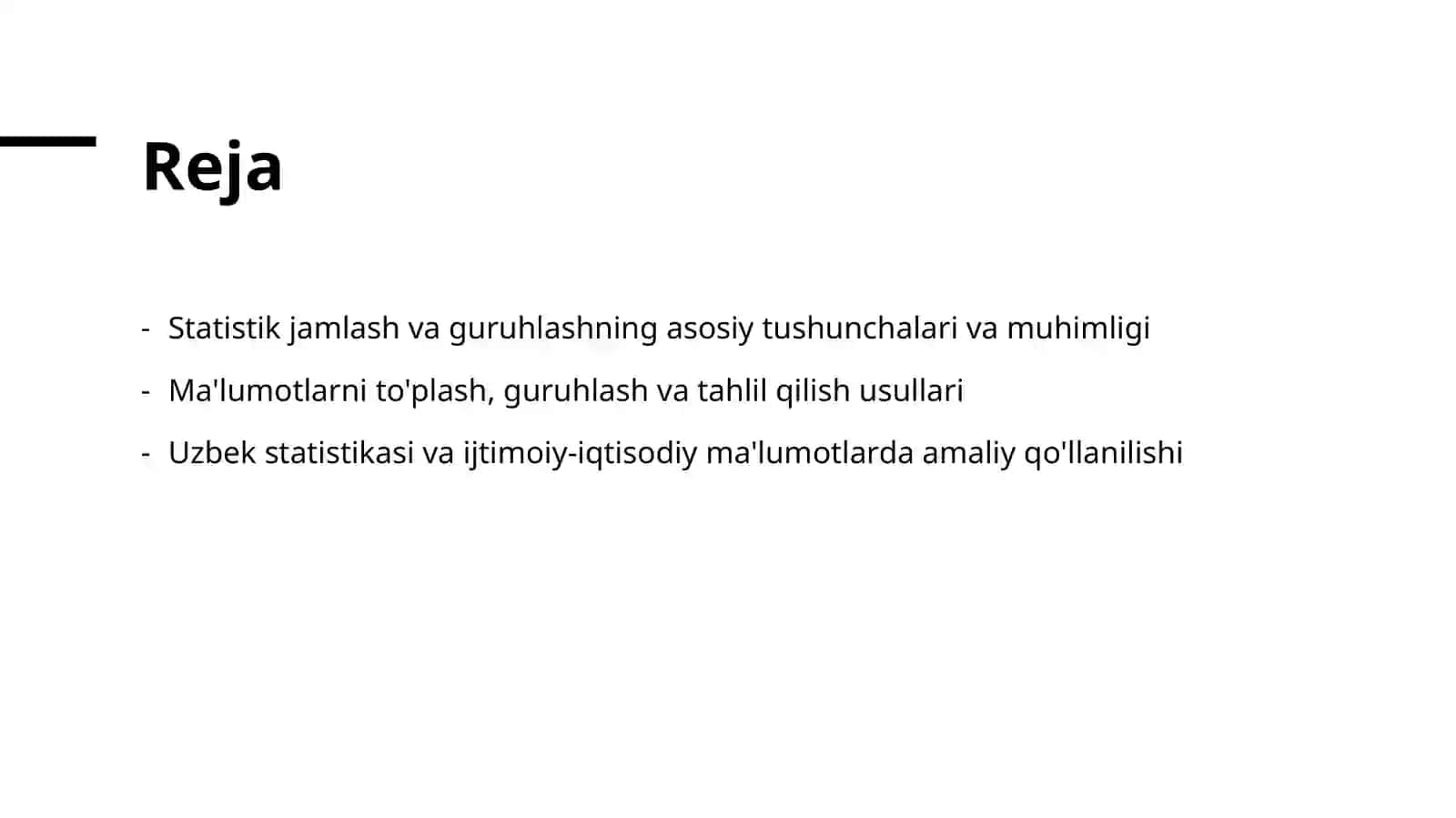 Statistik jamlash va guruhlash 2