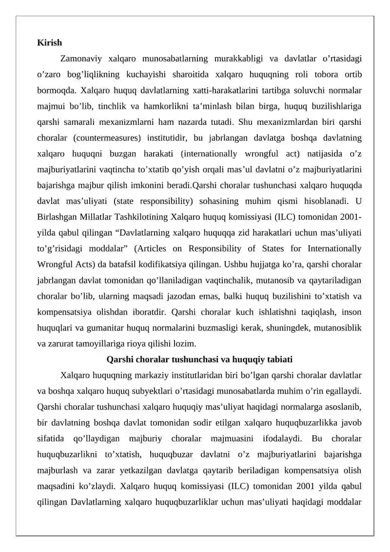 Xalqaro huquqda qarshi choralar 2