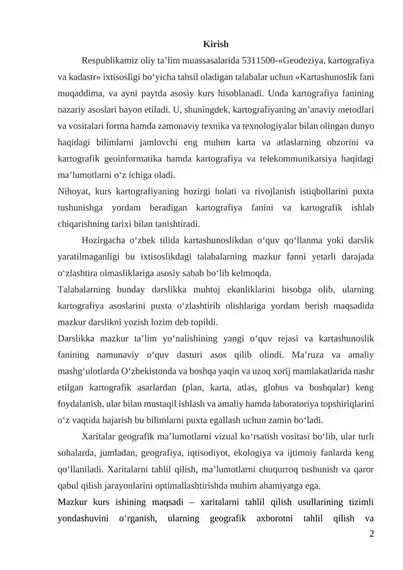 Kartografiya fanining nazariy asoslari 2