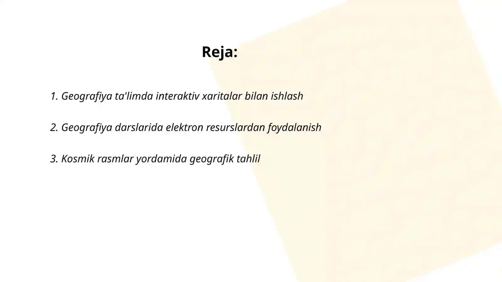 Geografiya ta'limda o'qitish va vositalar bilan ishlash 2