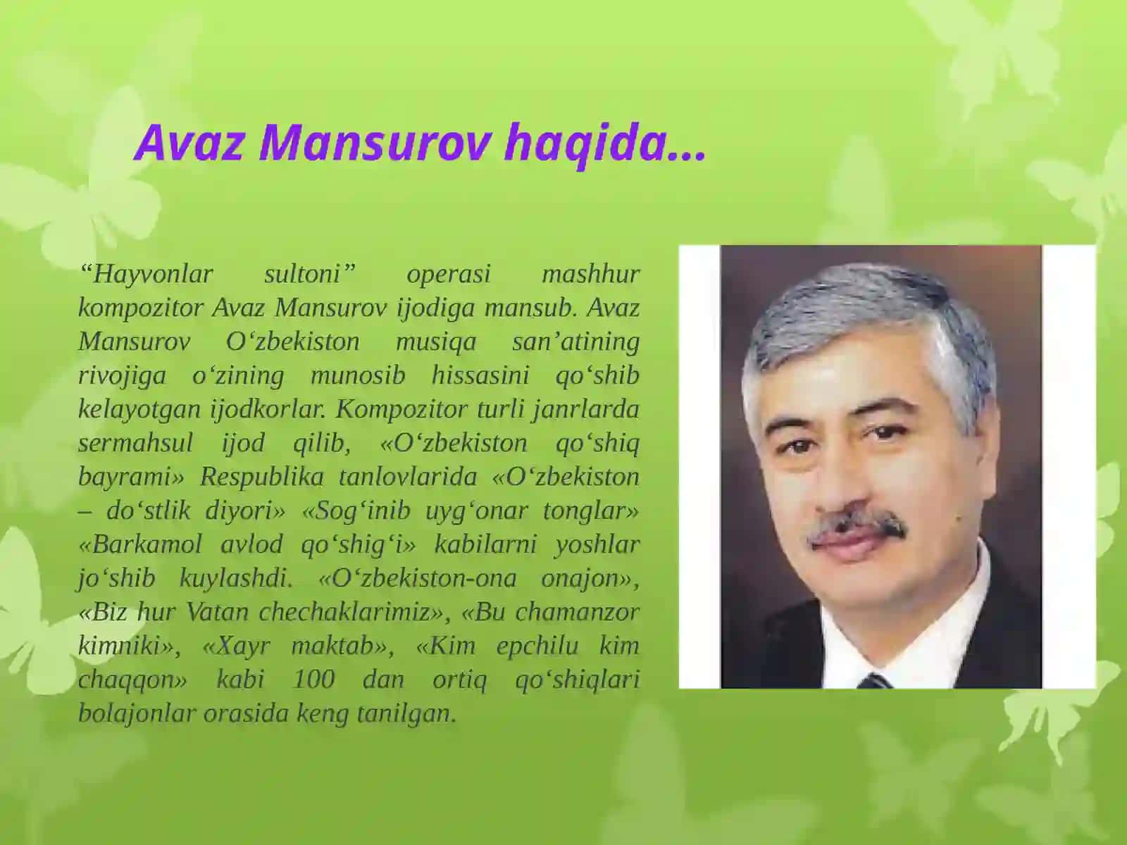 ”Hayvonlarsultoni”operasi 2