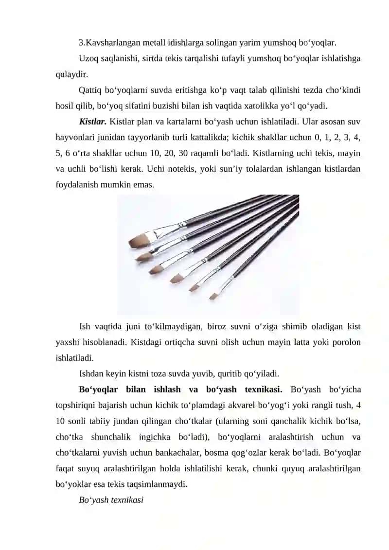 Akvarel bo‘yoqlar 2