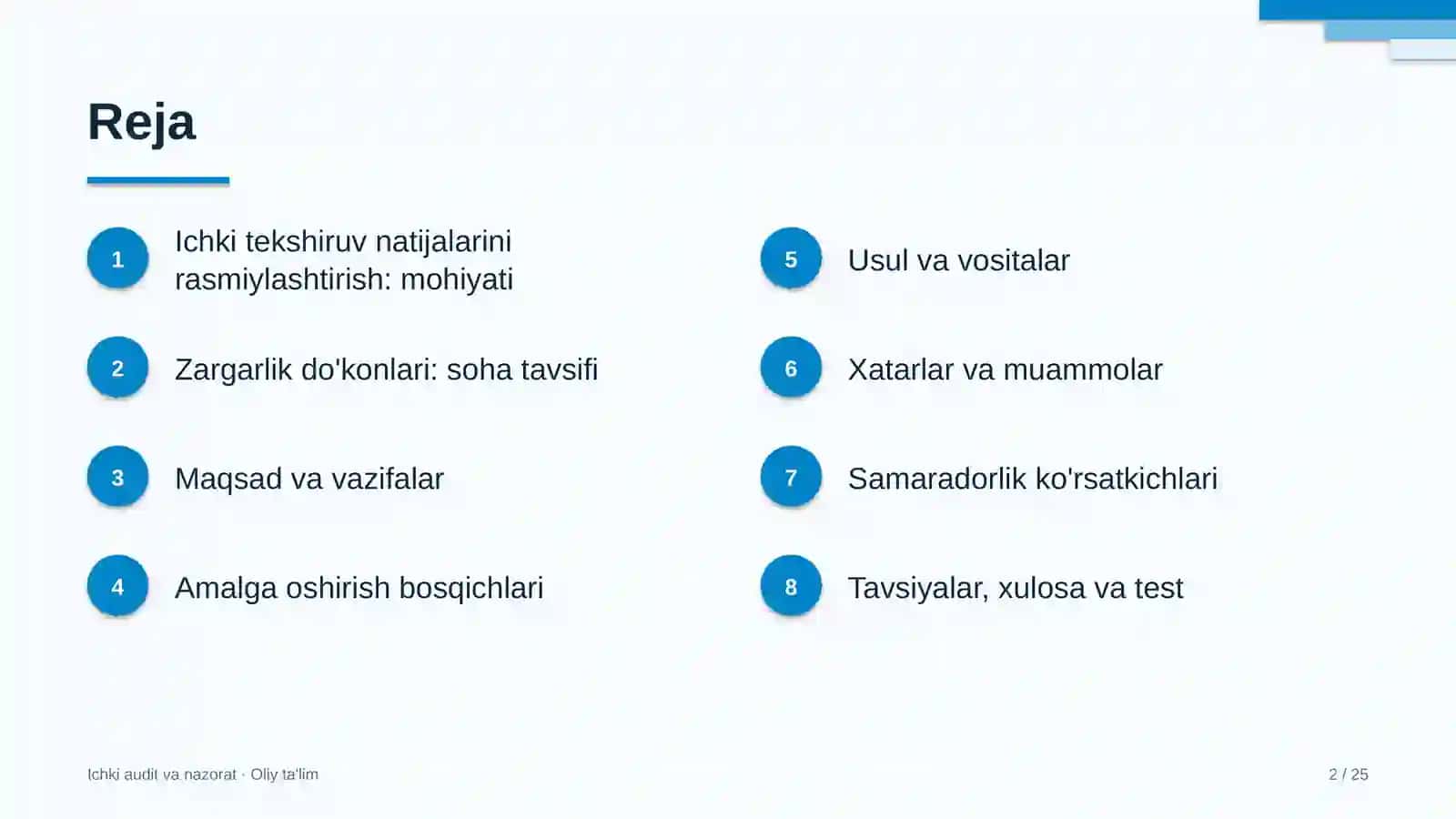 Zargarlik do'konlarida ichki tekshiruv natijalarini rasmiylashtirish 2