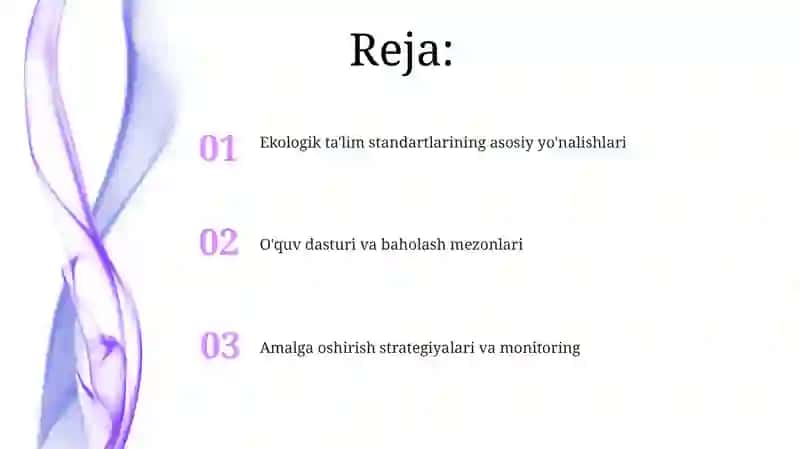 Ekologik talim berish davlat standartlari 2