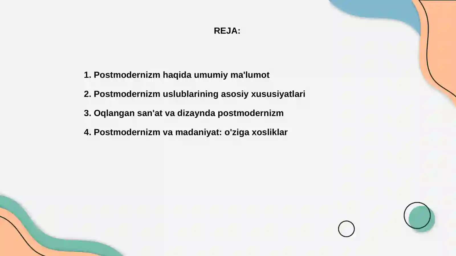 Postmodernizm uslubi oqimlari 2