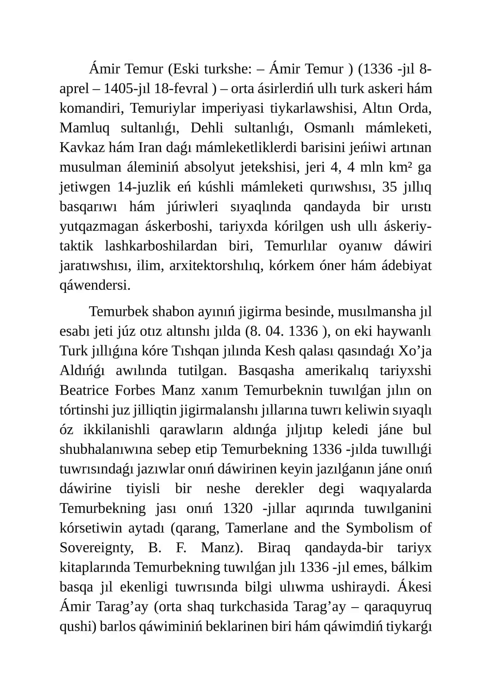 Amir Temur ulli mamleket qayratkeri 2