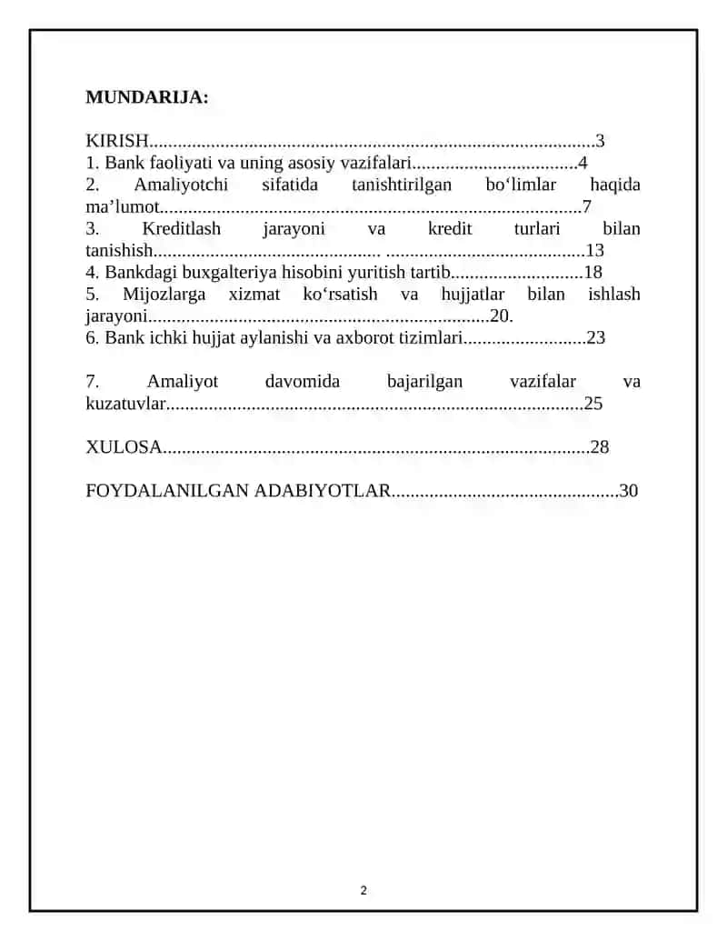 Ishlab chiqarish amaliyoti boʻyicha Hisobot 2