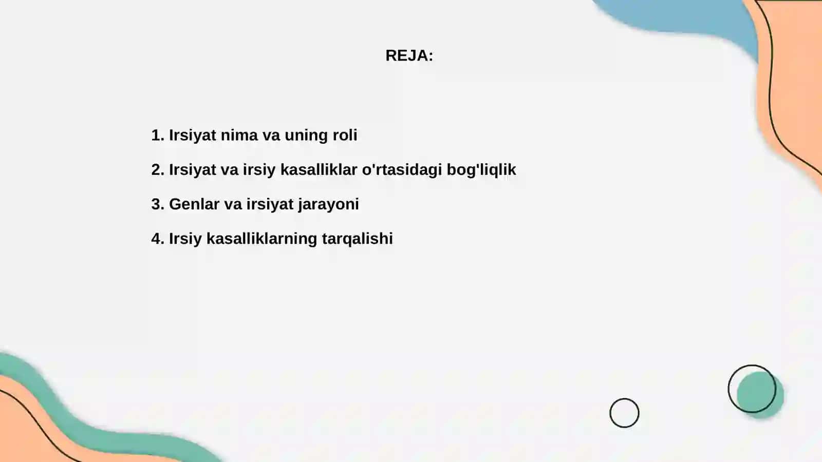 Irsiyat va irsiy kasalliklar 2