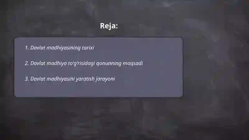 Davlat madhiya toʻgʻrisidagi qonun 2