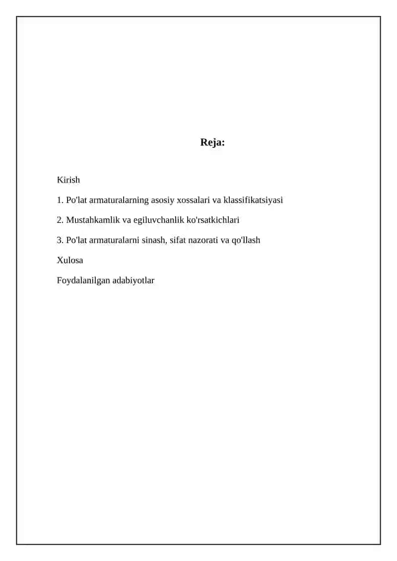 Po'lat armaturalarning asosiy xossalari va klassifikatsiyasi 2