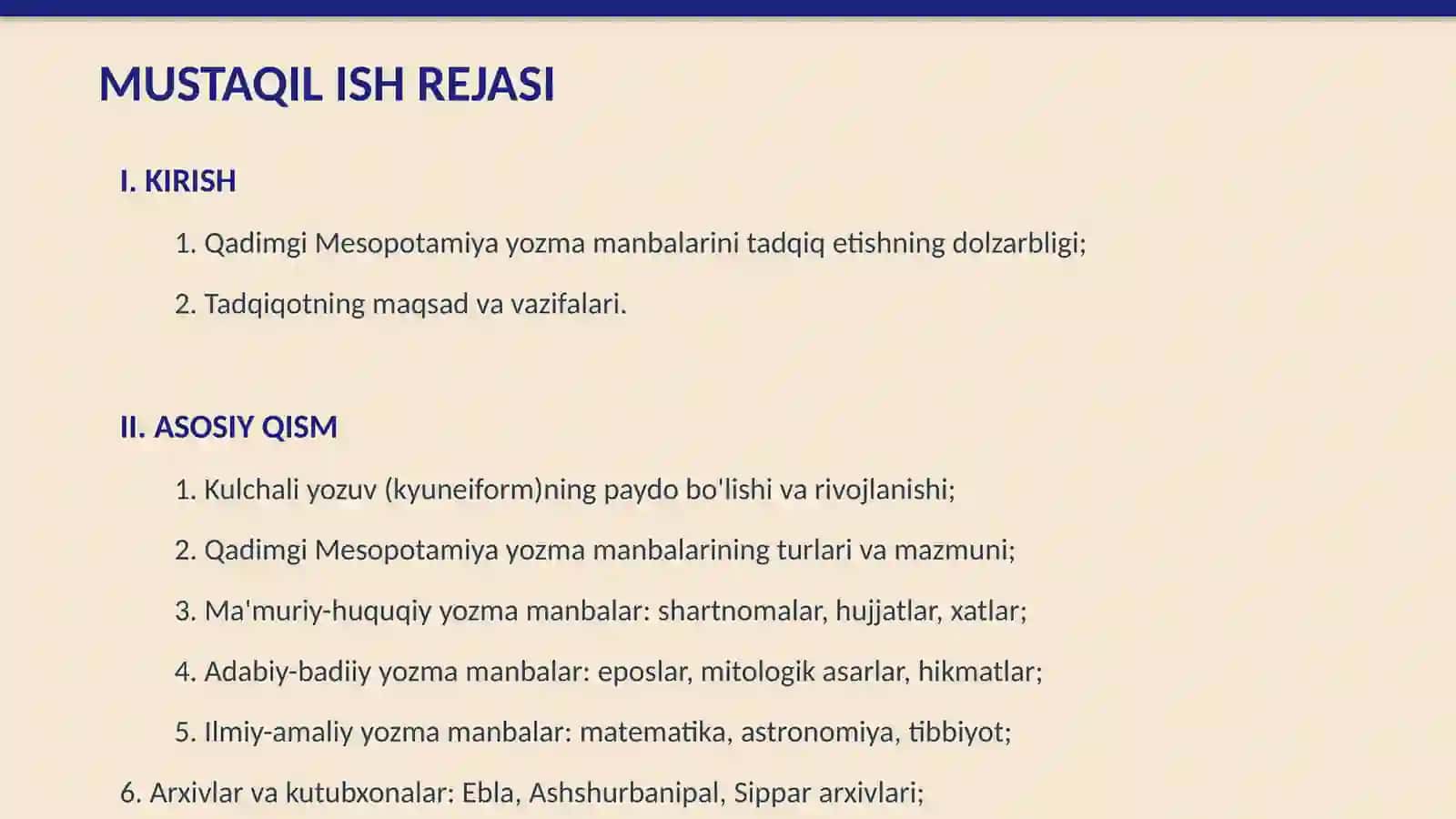 Qadimgi Mesopotamiyaning yozma manbalari 2