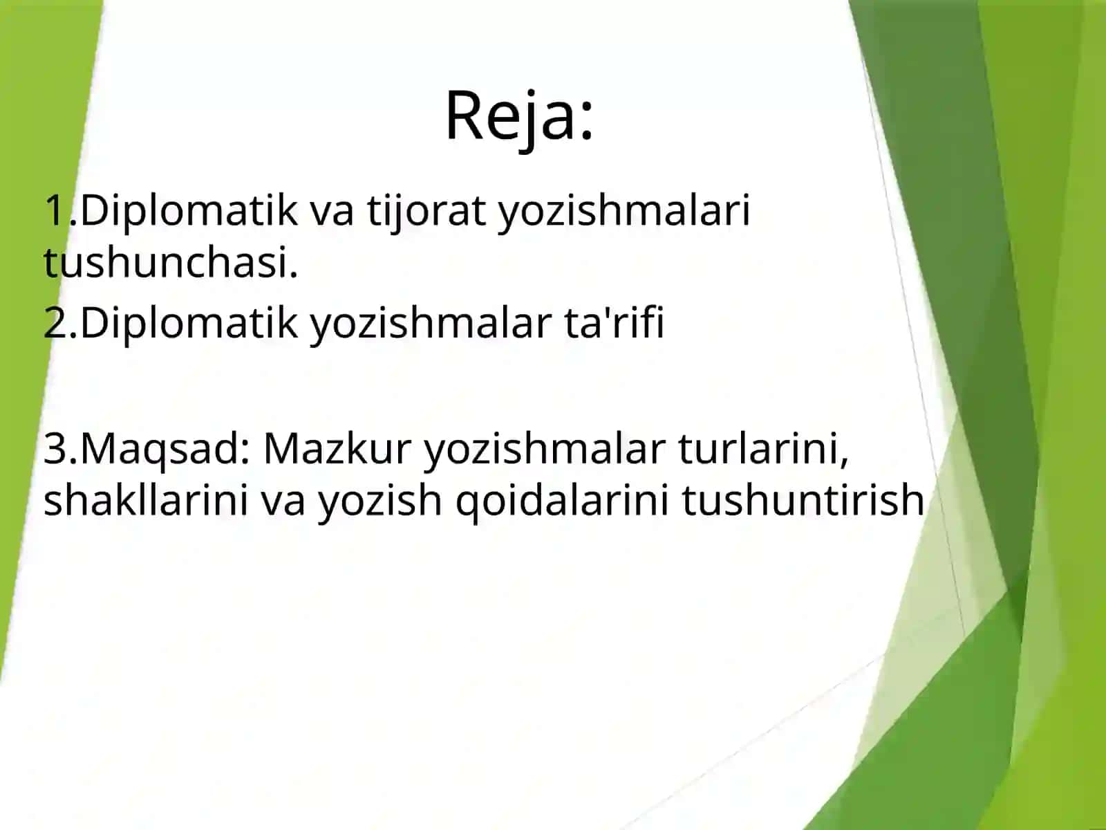 Diplomatik va tijorat yozishmalari 2