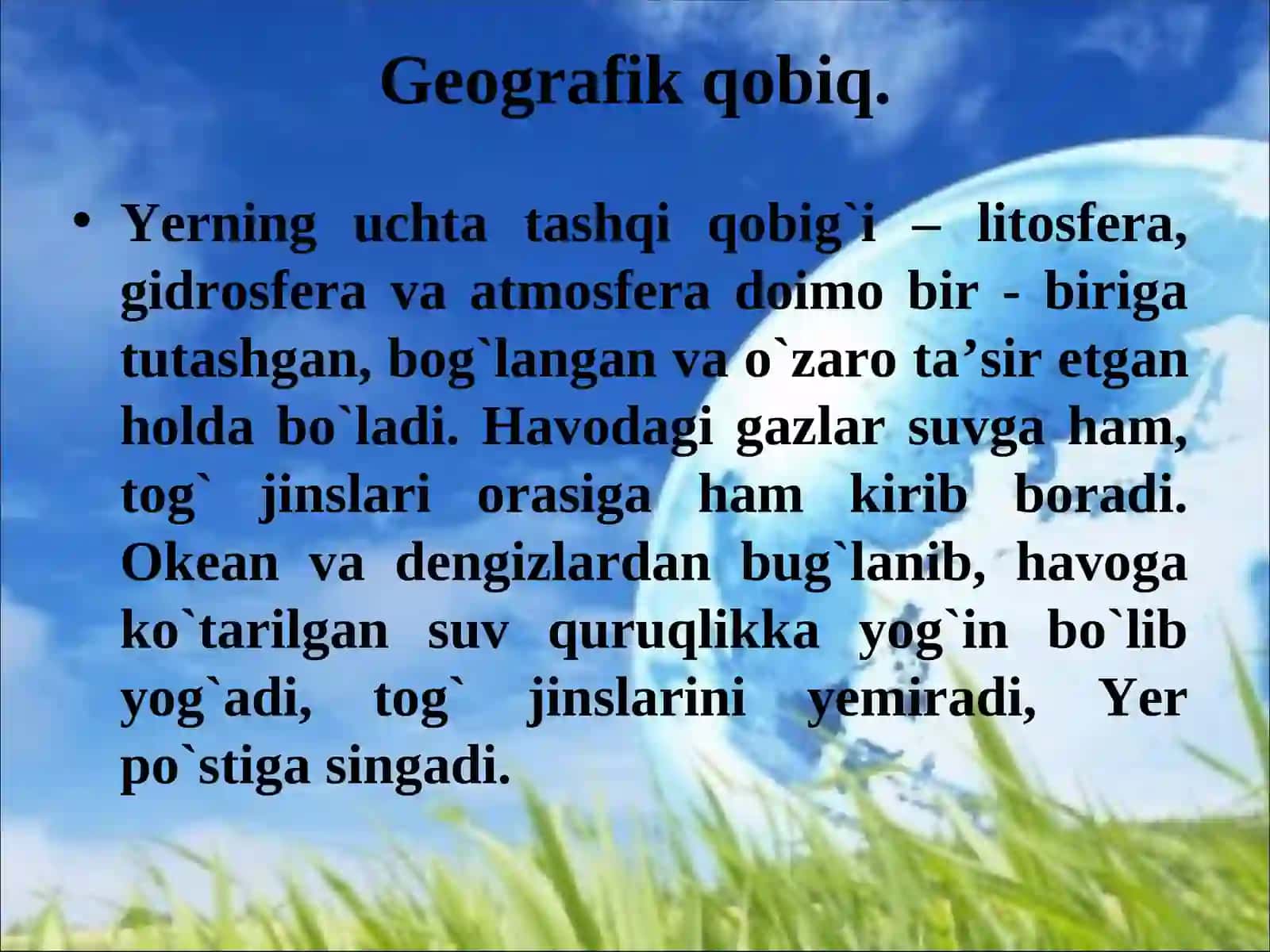 Geografik qobiq va va tabiat komplekslari 2