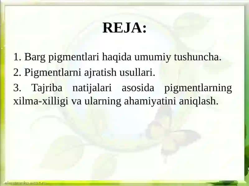 Pigmentlar va ularning xilma-xilligi 2