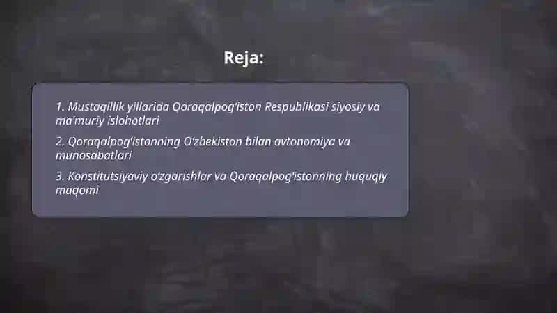Mustaqillik yillarida Qoraqalpogʻiston Respublikasi 2