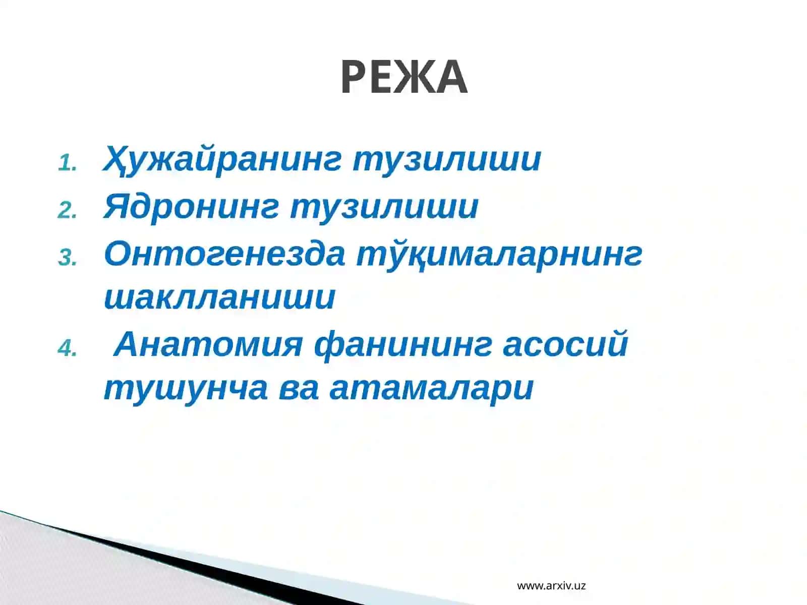 Одам танасининг умумий тузилиши 2