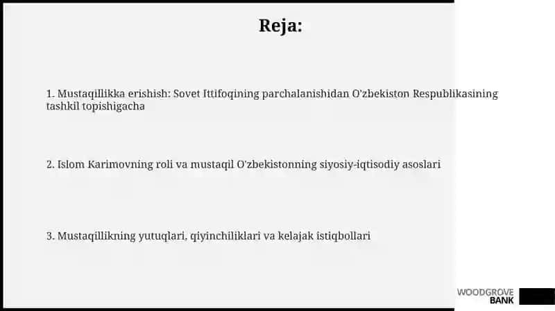 Mustaqil Oʻzbekiston Respublikasi tashkil topishining tarixiy axamiyati 2