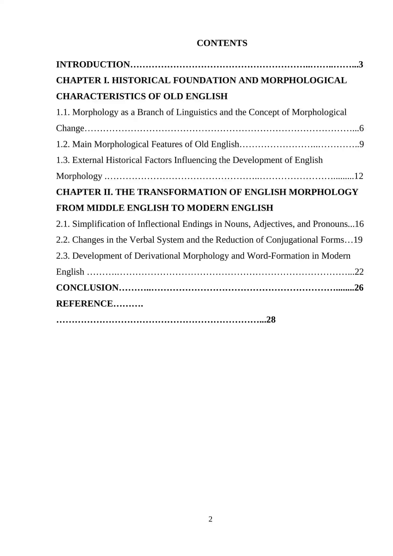 The evolution of English Morphology from Old English to Modern English 2