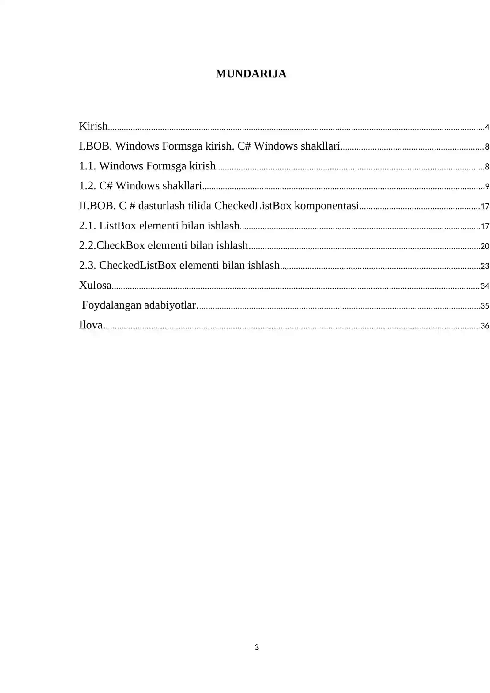 C# dasturlash tilida CheckedListBox komponentasi yordamida dasturlar yaratish 2