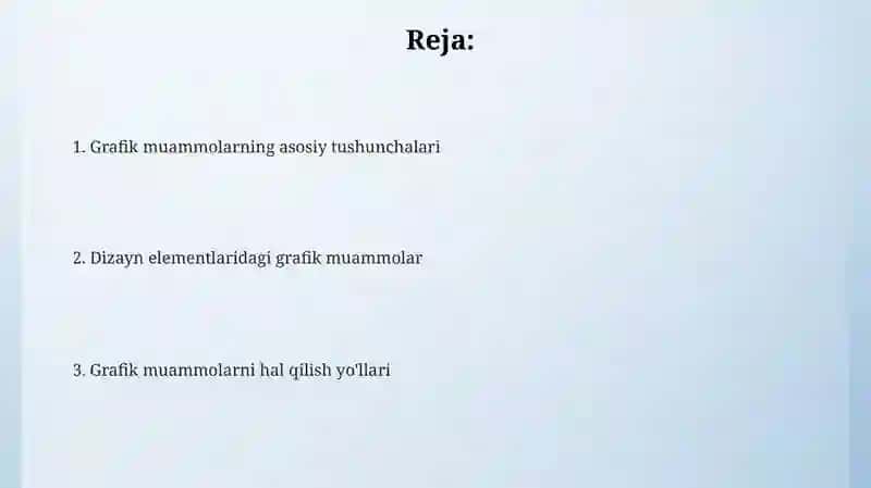Loyihalash elementlariga doir grafik masalalar 2
