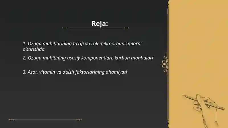 Ozuqa muhitlarining ahamiyati 2