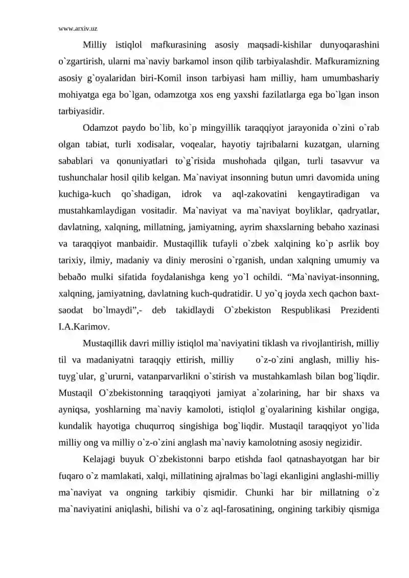 Komil inson tarbiyasi 2