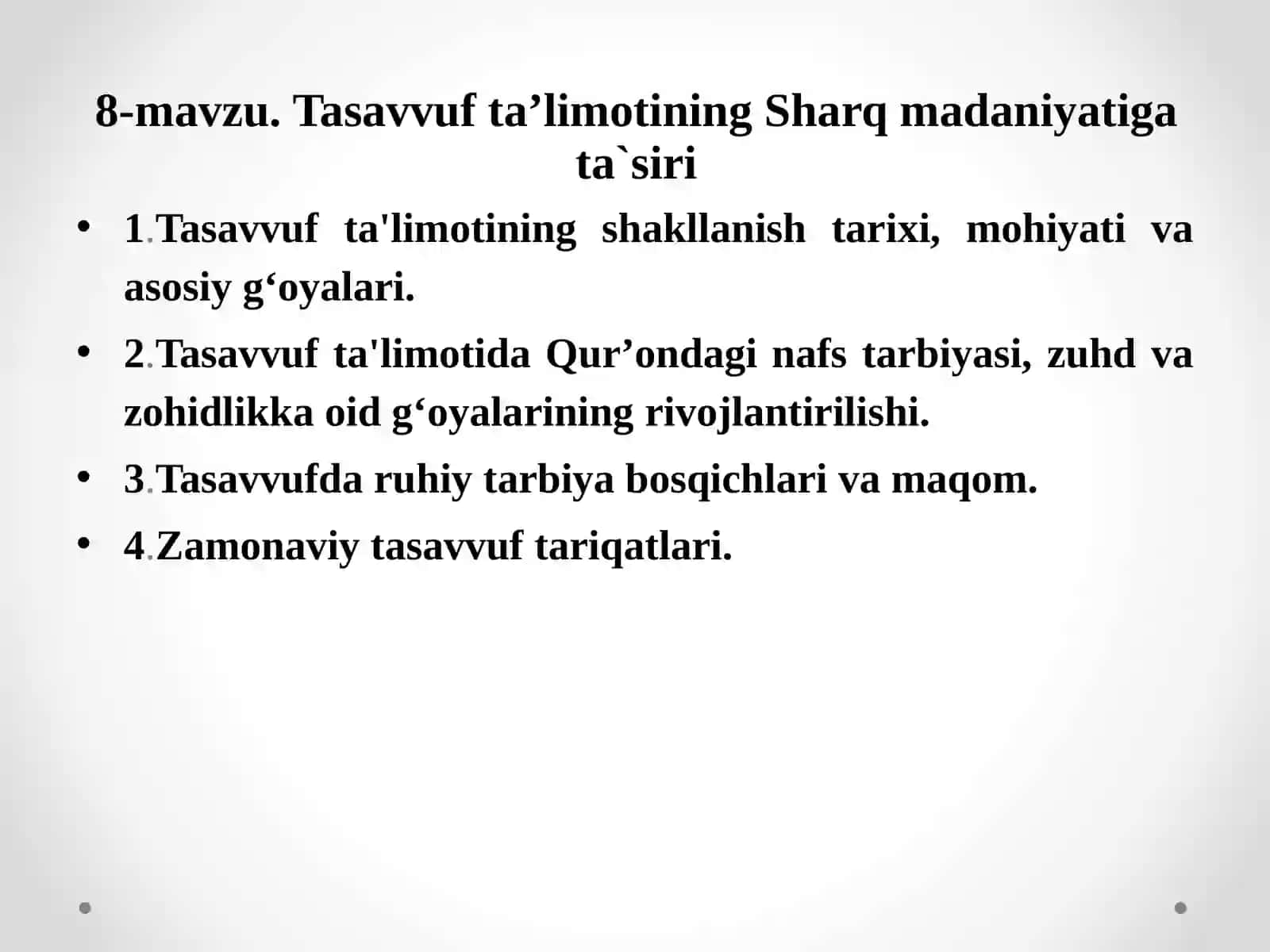 Tasavvuf taʼlimotining Sharq madaniyatiga ta`siri 2
