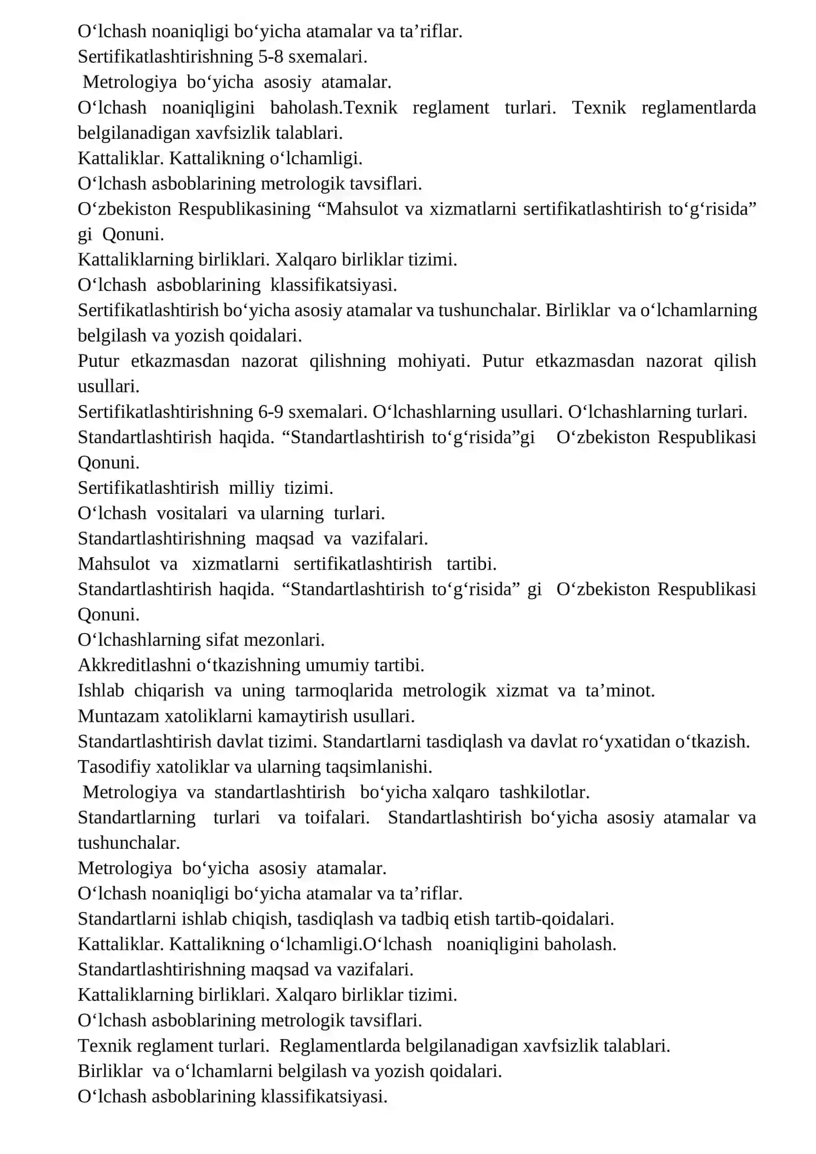 O‘lchash asboblarining metrologik tavsiflari 2