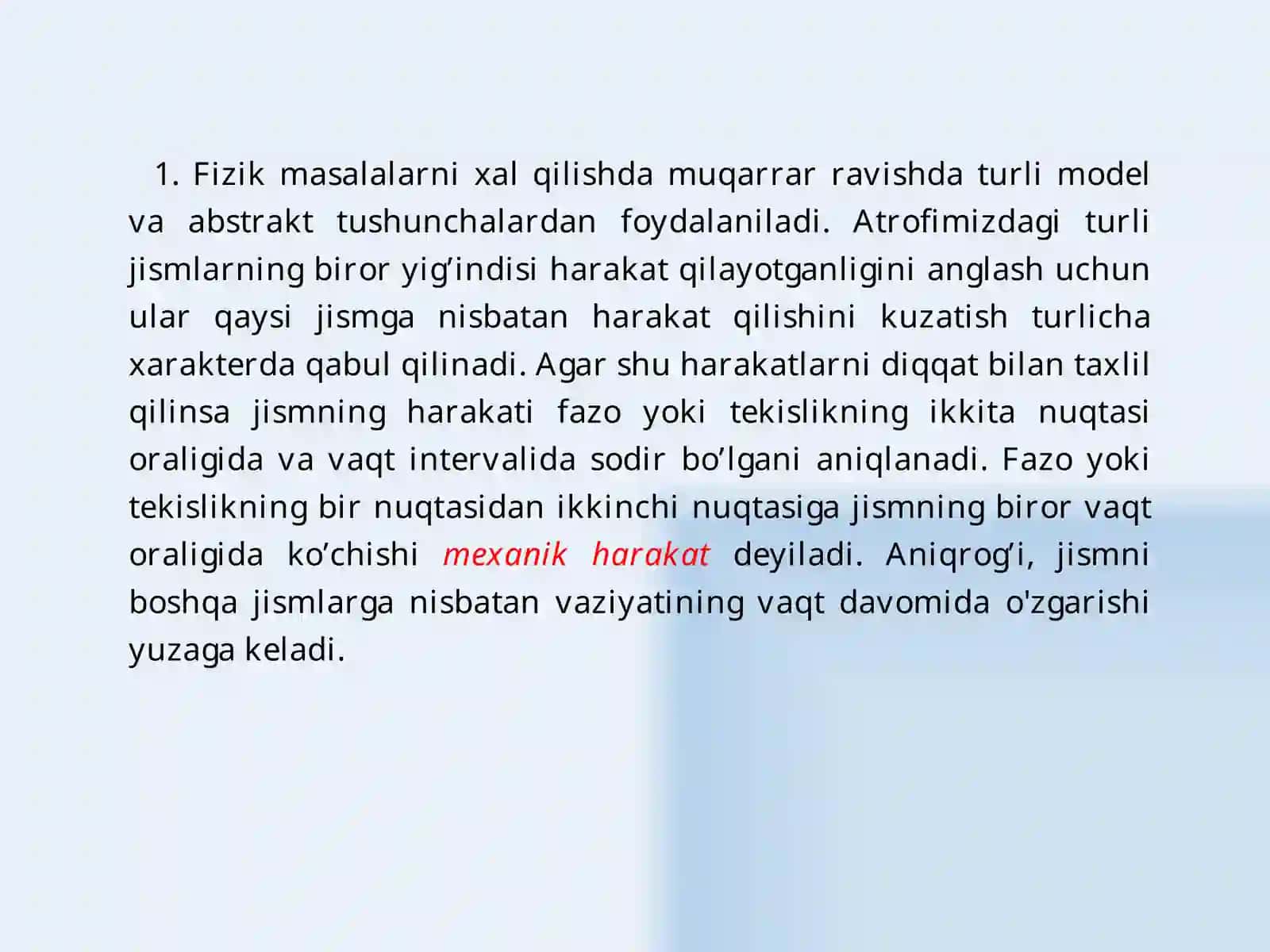 To`g`ri chiziqli harakat 2