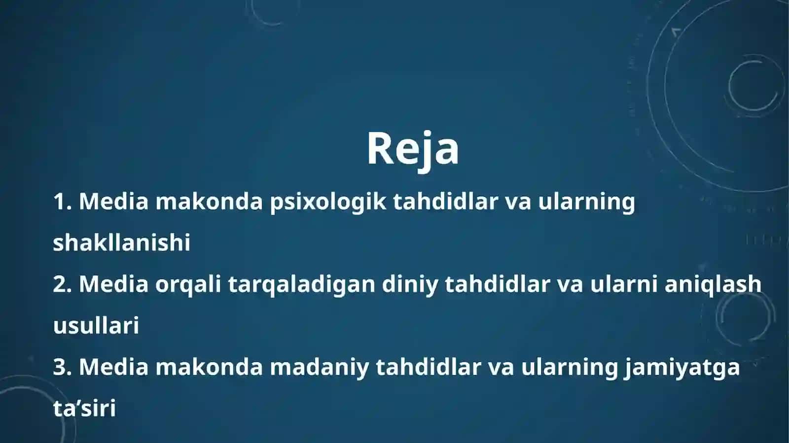 Media makonda psixologik, diniy va madaniy tahdidlar 2