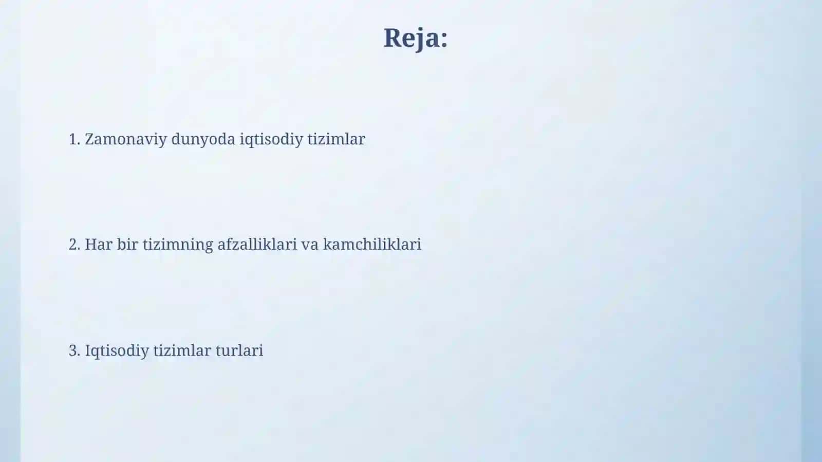 Iqtisodiy tizimlar 2