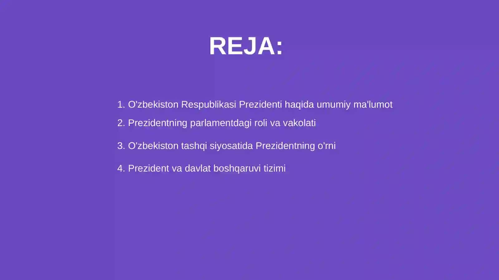 O'zbekiston Respublikasi Prezidenti haqida umumiy ma'lumot 2