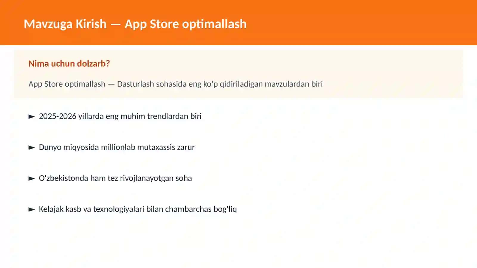 App Store optimallash 2
