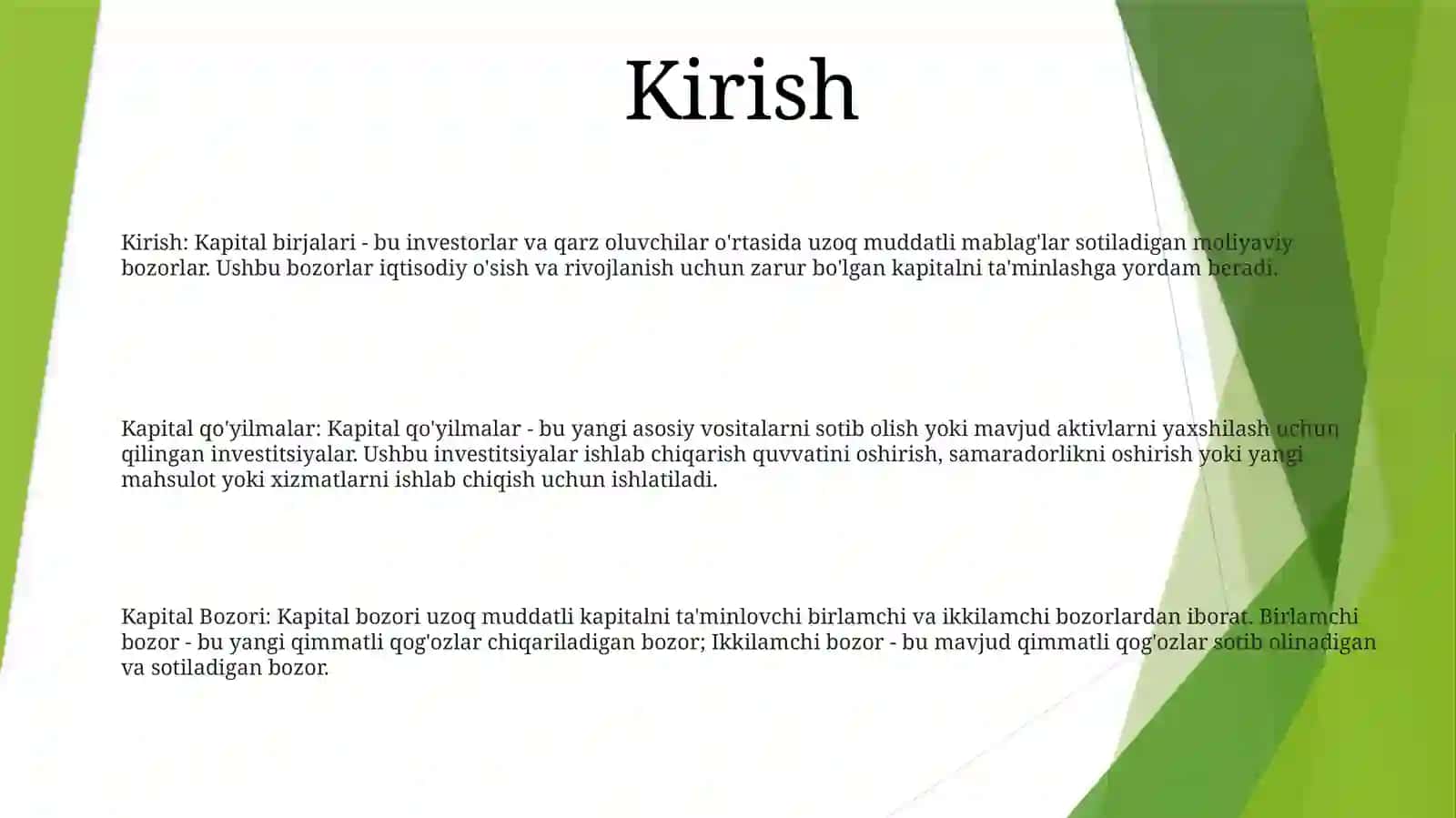 Kapital QoʻYilmalar VaKapitalBozori 2