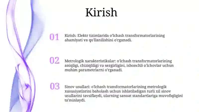 OʻLchash Transformatorlarining Metralogik Xarakteristikalarini Tadqiq Qilish 2