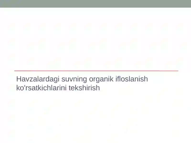 Oqava suvlarning tasnifi 2