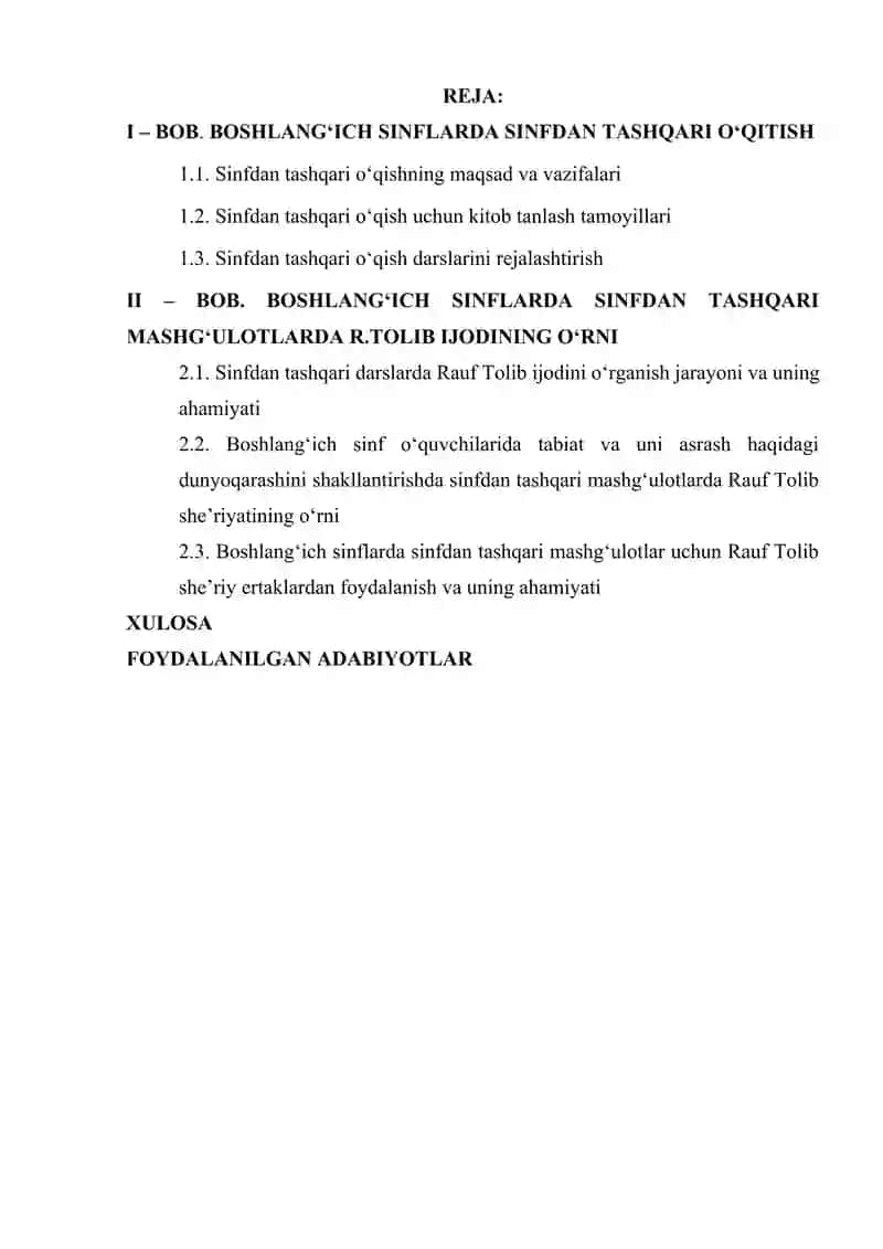 SINFDAN TASHQARI OʻQISH DARSLARIDA R.TOLIB IJODINI OʻRGANISH 2