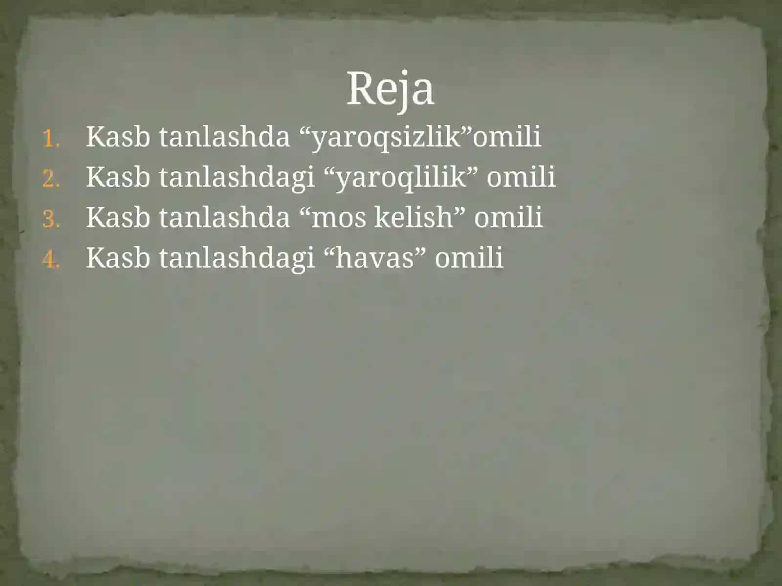Kasbhunaregallash da inson salomatligiga qo’yilgan talablar 2