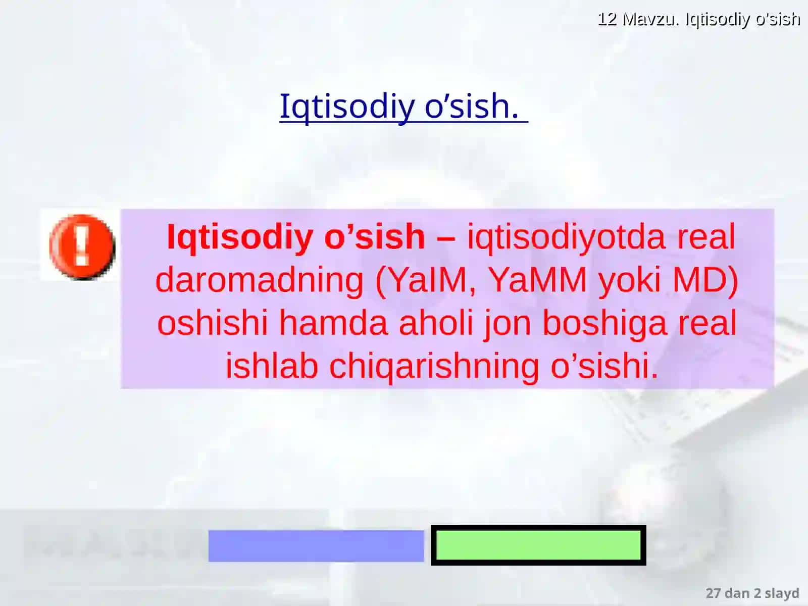 Iqtisodiy o’sish 2