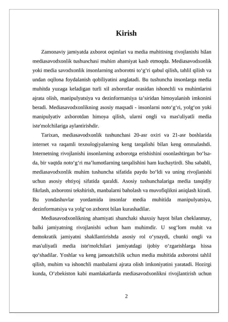 MEDIASAVODXONLIKNING ASOSIY TUSHUNCHALARI VA AHAMIYATI 2