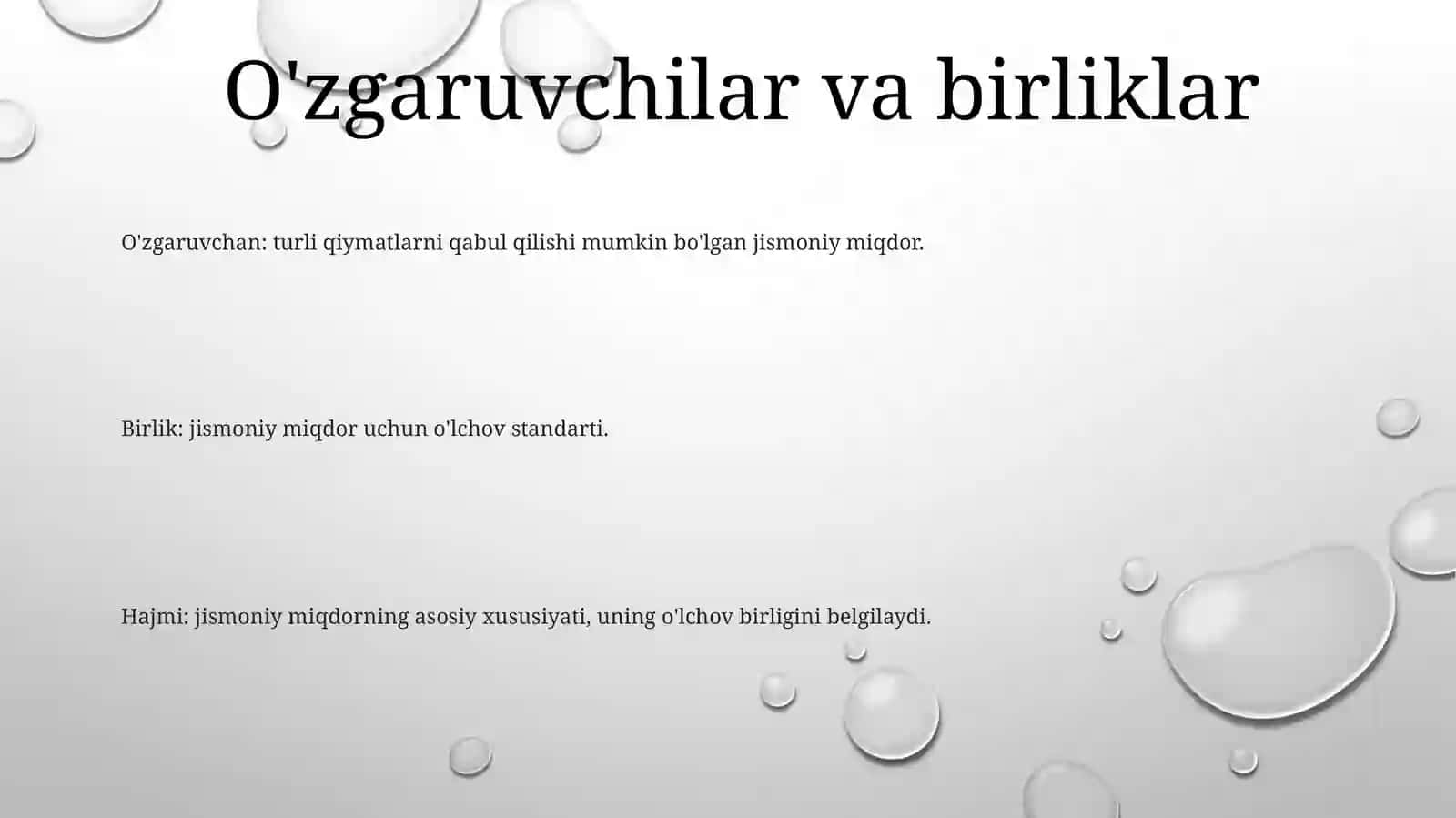 Fizikaviy Kimyoviy Ulchashlar 2