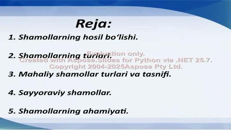 Shamollar turlari va ularning tahlili 2